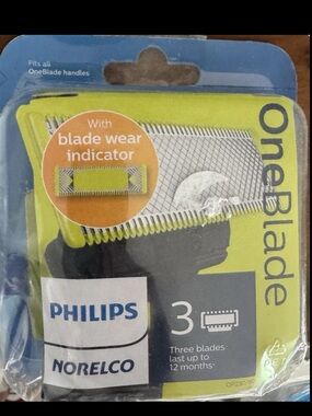 Philips Norelco One Blade Replacement 3 PK (1Yr) OneBlade 360 QP230/80 Wet/Dry